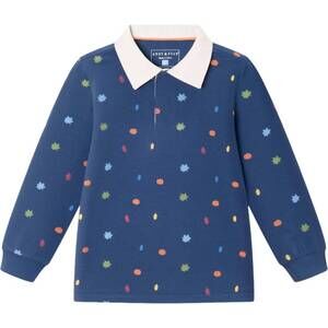 NEW ANDY & EVAN kid's fall themed rugby shirt in blue